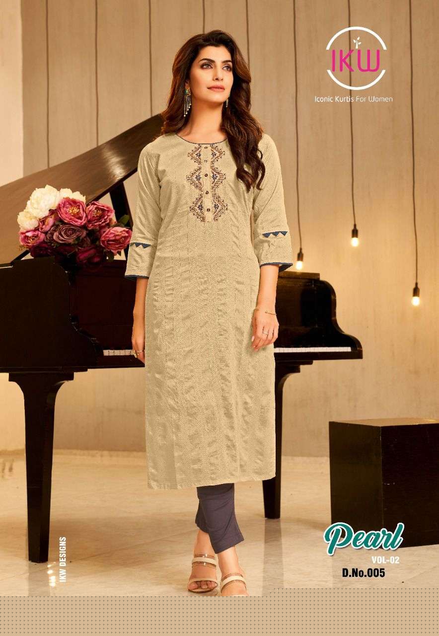 PEARL VOL-2 BY IKW 001 TO 008 SERIES DESIGNER STYLISH FANCY COLORFUL BEAUTIFUL PARTY WEAR & ETHNIC WEAR COLLECTION VISCOSE SIL KURTIS AT WHOLESALE PRICE