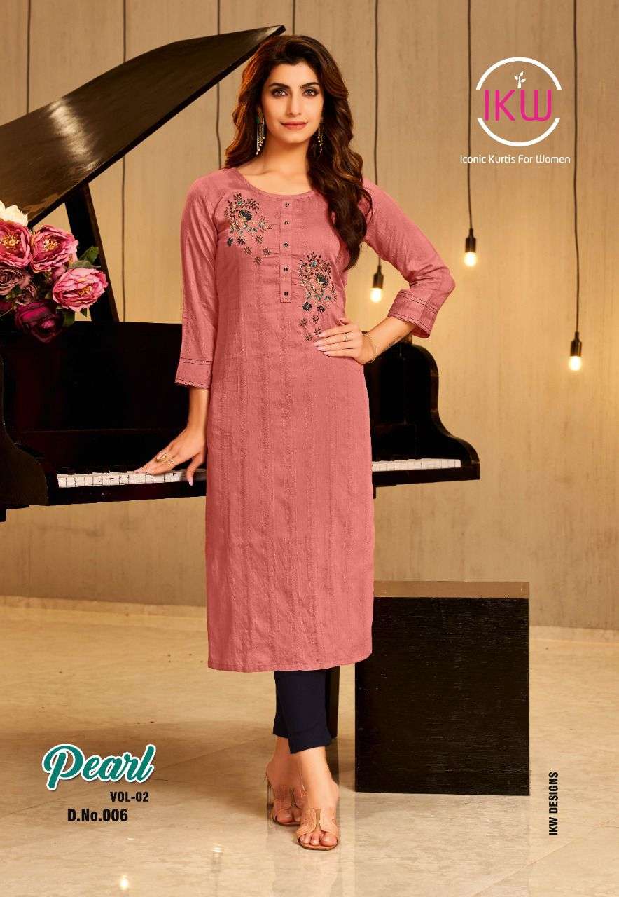 PEARL VOL-2 BY IKW 001 TO 008 SERIES DESIGNER STYLISH FANCY COLORFUL BEAUTIFUL PARTY WEAR & ETHNIC WEAR COLLECTION VISCOSE SIL KURTIS AT WHOLESALE PRICE