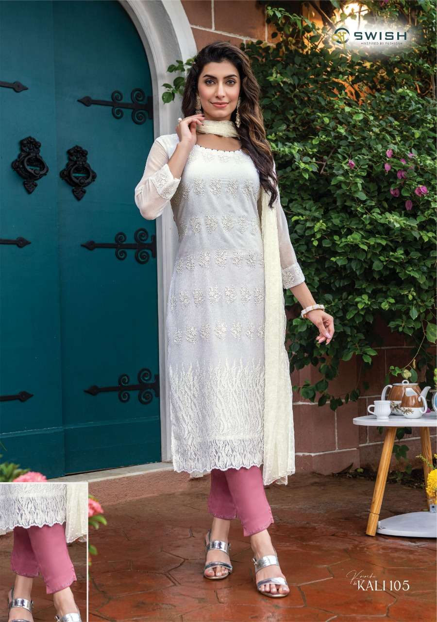 KALI BY SWISH 101 TO 106 SERIES BEAUTIFUL SUITS COLORFUL STYLISH FANCY CASUAL WEAR & ETHNIC WEAR FANCY DRESSES AT WHOLESALE PRICE