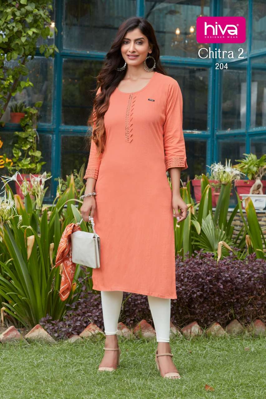 CHITRA VOL-2 BY HIVA 201 TO 206 SERIES DESIGNER STYLISH FANCY COLORFUL BEAUTIFUL PARTY WEAR & ETHNIC WEAR COLLECTION LYCRA KURTIS AT WHOLESALE PRICE