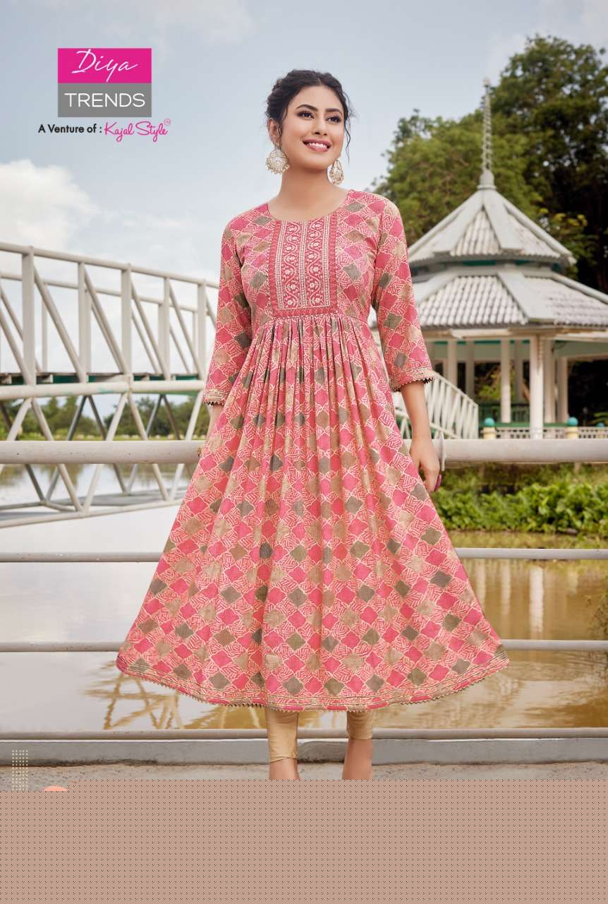 COLOUR FLAIR VOL-1 BY DIYA TRENDS 1001 TO 1009 SERIES DESIGNER STYLISH FANCY COLORFUL BEAUTIFUL PARTY WEAR & ETHNIC WEAR COLLECTION RAYON KURTIS AT WHOLESALE PRICE