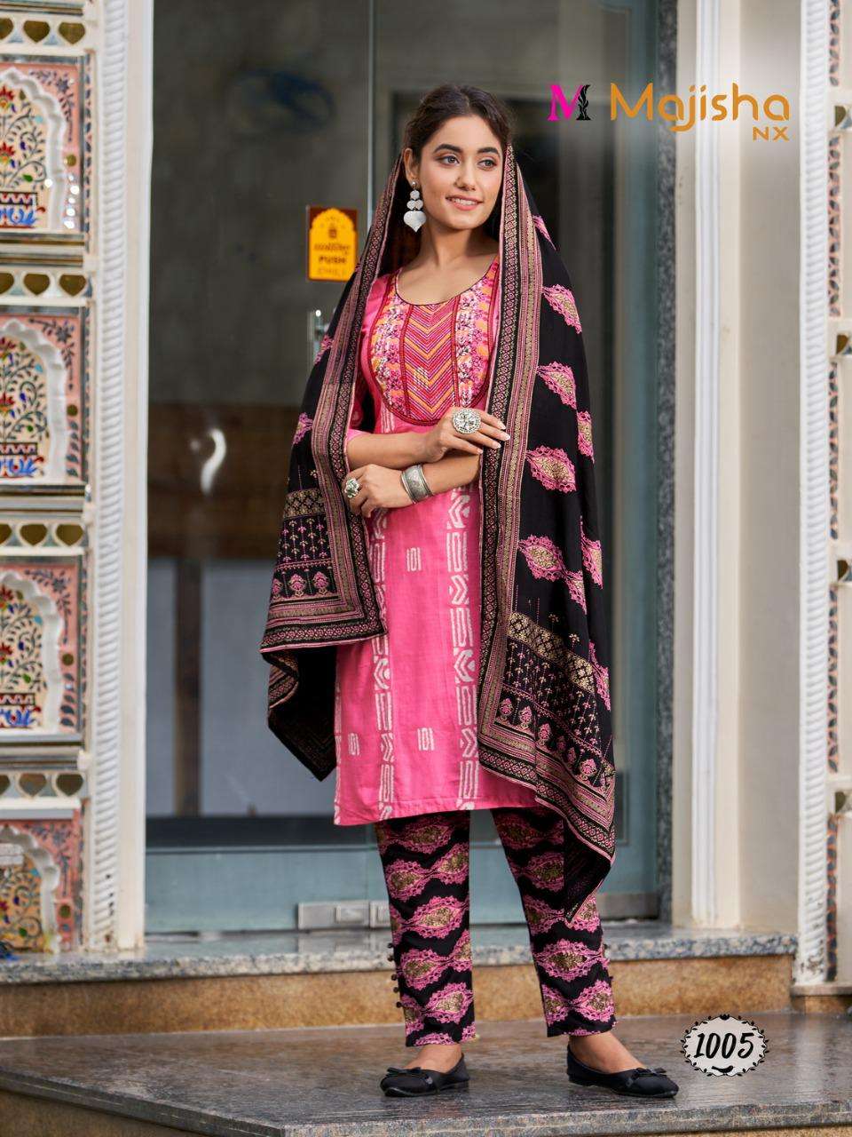KOODEE VOL-1 BY MAJISHA NX 1001 TO 1008 SERIES BEAUTIFUL SUITS COLORFUL STYLISH FANCY CASUAL WEAR & ETHNIC WEAR PURE RAYON PRINT DRESSES AT WHOLESALE PRICE