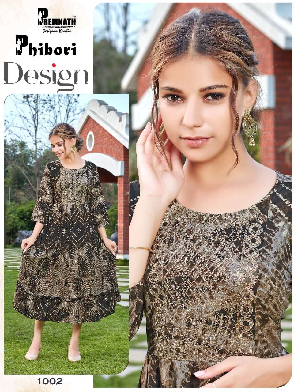 PHIBORI BY PREMNATH 1001 TO 1006 SERIES DESIGNER STYLISH FANCY COLORFUL BEAUTIFUL PARTY WEAR & ETHNIC WEAR COLLECTION RAYON PRINT KURTIS AT WHOLESALE PRICE