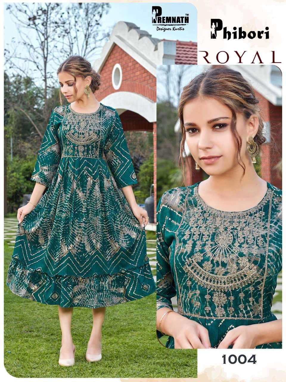 PHIBORI BY PREMNATH 1001 TO 1006 SERIES DESIGNER STYLISH FANCY COLORFUL BEAUTIFUL PARTY WEAR & ETHNIC WEAR COLLECTION RAYON PRINT KURTIS AT WHOLESALE PRICE