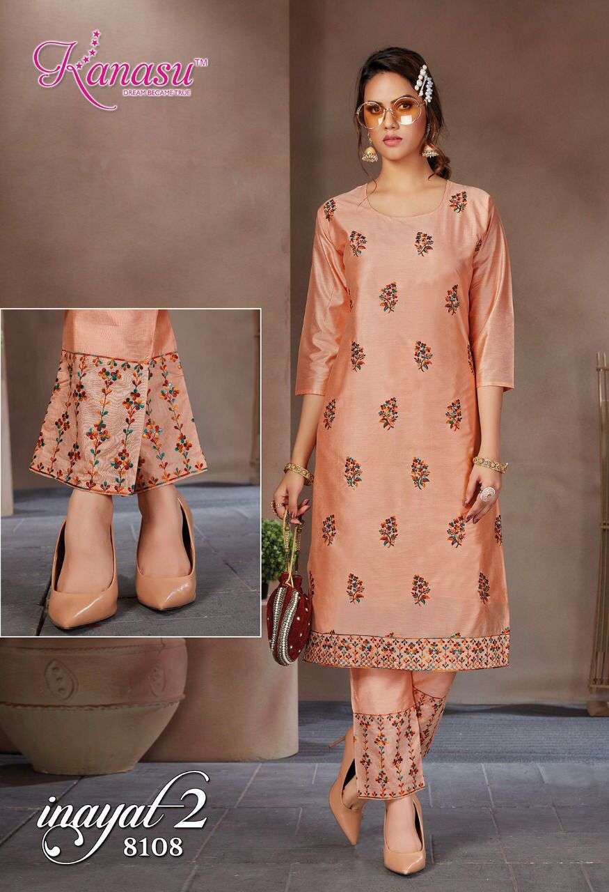 INAYAT VOL-2 BY KANASU 8101 TO 8108 SERIES DESIGNER STYLISH FANCY COLORFUL BEAUTIFUL PARTY WEAR & ETHNIC WEAR COLLECTION SIL KURTIS WITH BOTTOM AT WHOLESALE PRICE