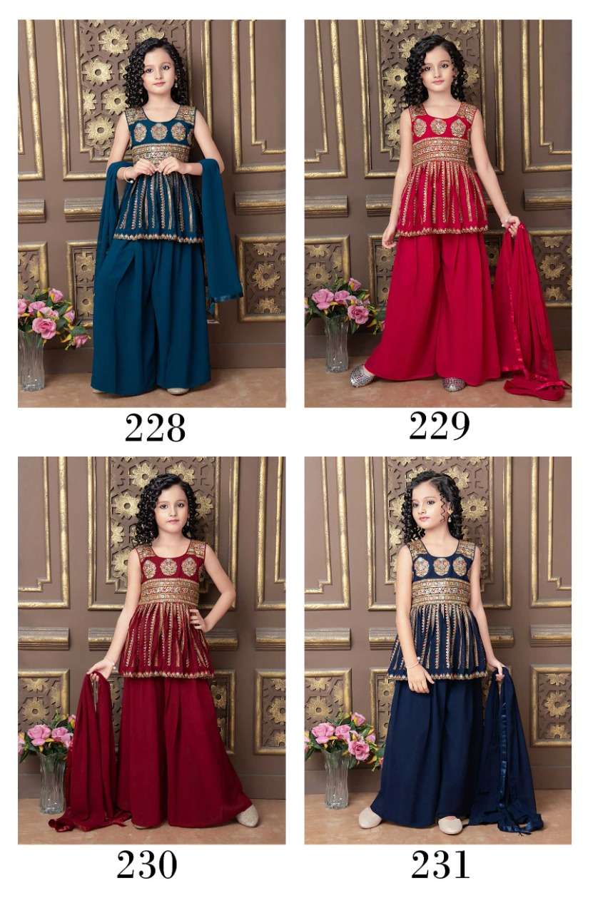 Aaradhna Vol-30 By Fashid Wholesale 228 To 231 Series Sharara Suits Beautiful Fancy Colorful Stylish Party Wear & Occasional Wear Faux Georgette Dresses At Wholesale Price