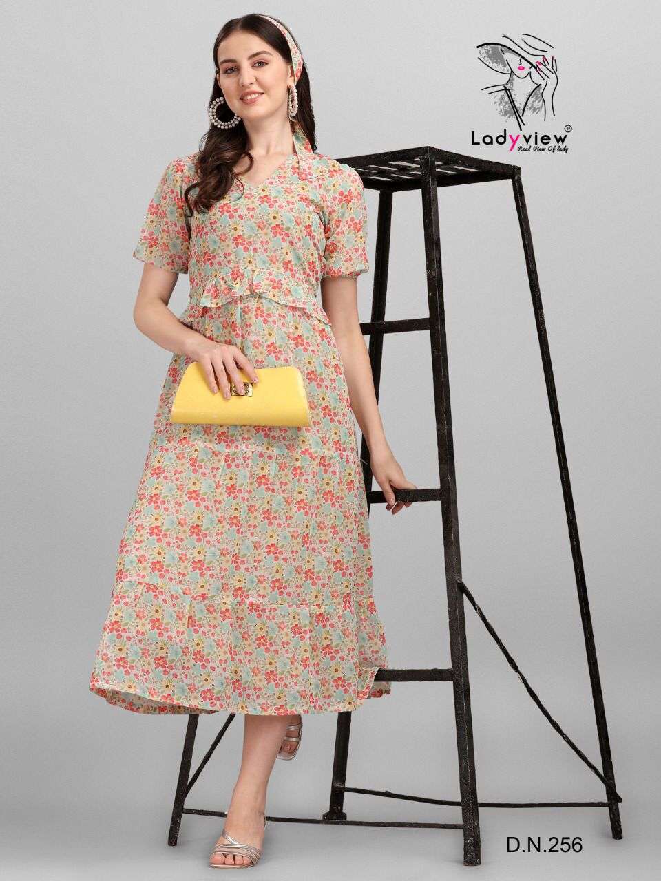 FUSION BY LADY VIEW 253 TO 257 SERIES DESIGNER STYLISH FANCY COLORFUL BEAUTIFUL PARTY WEAR & ETHNIC WEAR COLLECTION HEAVY GEORGETTE GOWN AT WHOLESALE PRICE