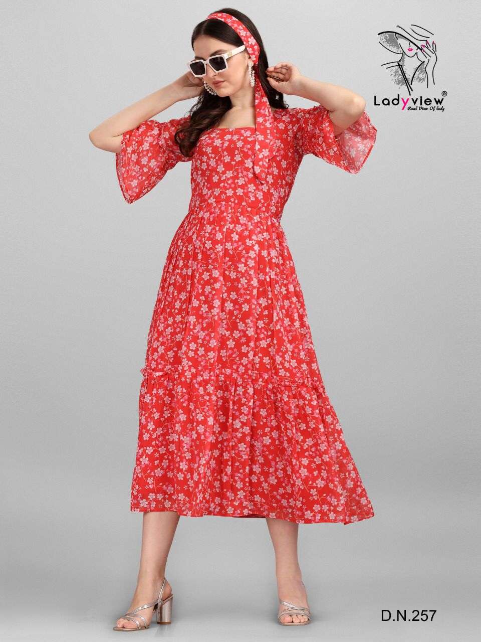 FUSION BY LADY VIEW 253 TO 257 SERIES DESIGNER STYLISH FANCY COLORFUL BEAUTIFUL PARTY WEAR & ETHNIC WEAR COLLECTION HEAVY GEORGETTE GOWN AT WHOLESALE PRICE