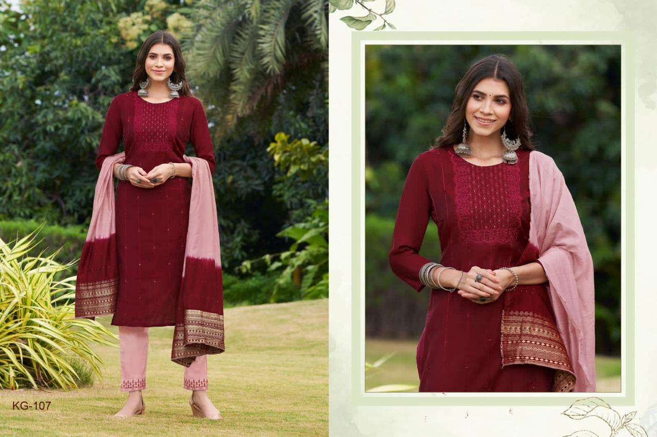 KANGANAA BY HARIYAALI 101 TO 108 SERIES SUITS BEAUTIFUL FANCY COLORFUL STYLISH PARTY WEAR & OCCASIONAL WEAR VISCOSE SILK DRESSES AT WHOLESALE PRICE