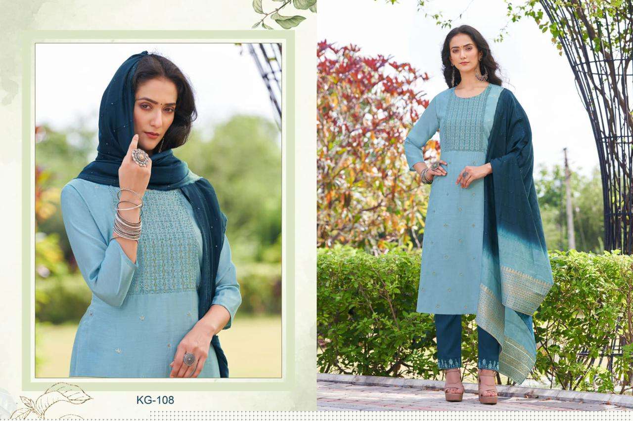 KANGANAA BY HARIYAALI 101 TO 108 SERIES SUITS BEAUTIFUL FANCY COLORFUL STYLISH PARTY WEAR & OCCASIONAL WEAR VISCOSE SILK DRESSES AT WHOLESALE PRICE