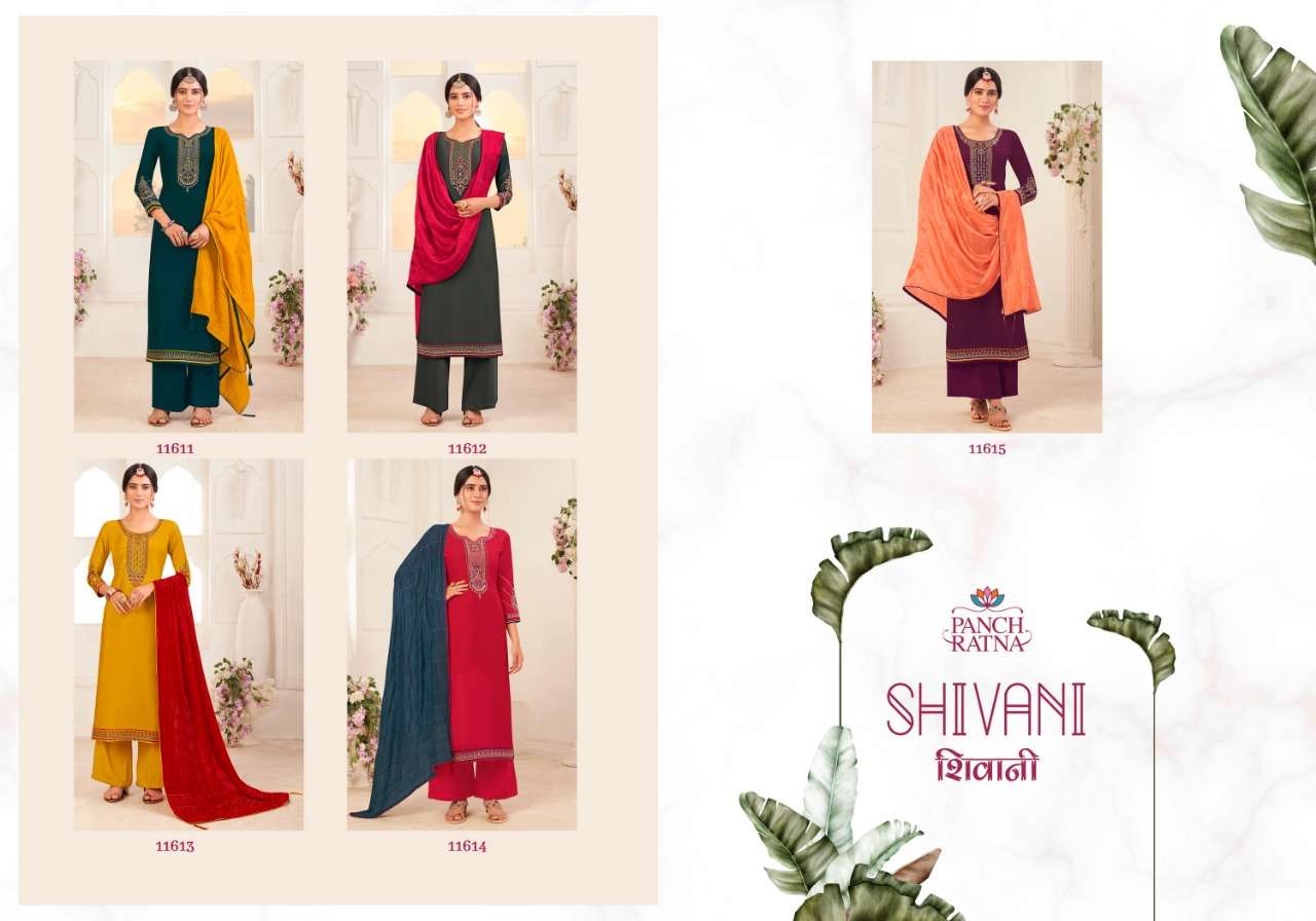 SHIVANI BY PANCH RATNA 11611 TO 11616 SERIES SUITS BEAUTIFUL FANCY COLORFUL STYLISH PARTY WEAR & OCCASIONAL WEAR HEAVY SILK DRESSES AT WHOLESALE PRICE
