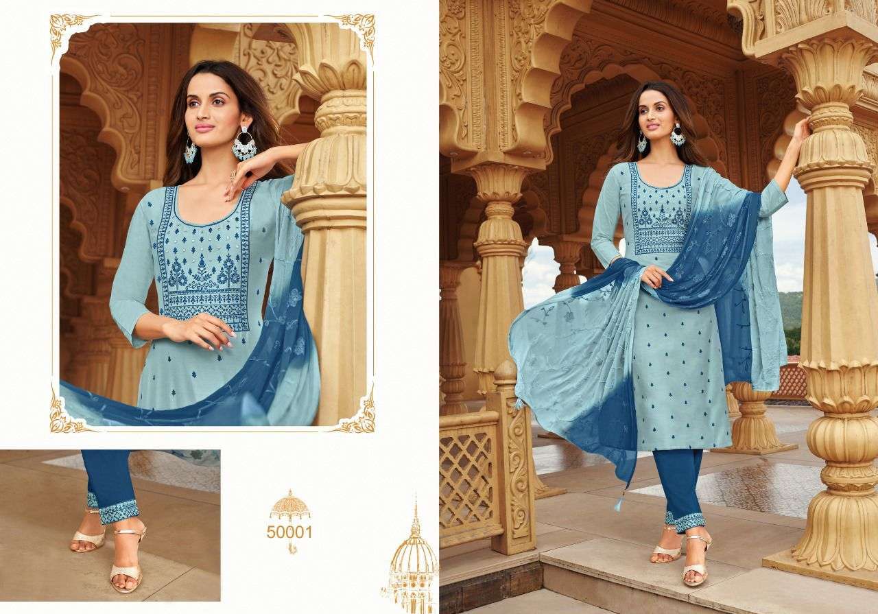 MUSKAN VOL-2 BY ARTIO 50001 TO 50008 SERIES BEAUTIFUL SUITS COLORFUL STYLISH FANCY CASUAL WEAR & ETHNIC WEAR COTTON SILK DRESSES AT WHOLESALE PRICE