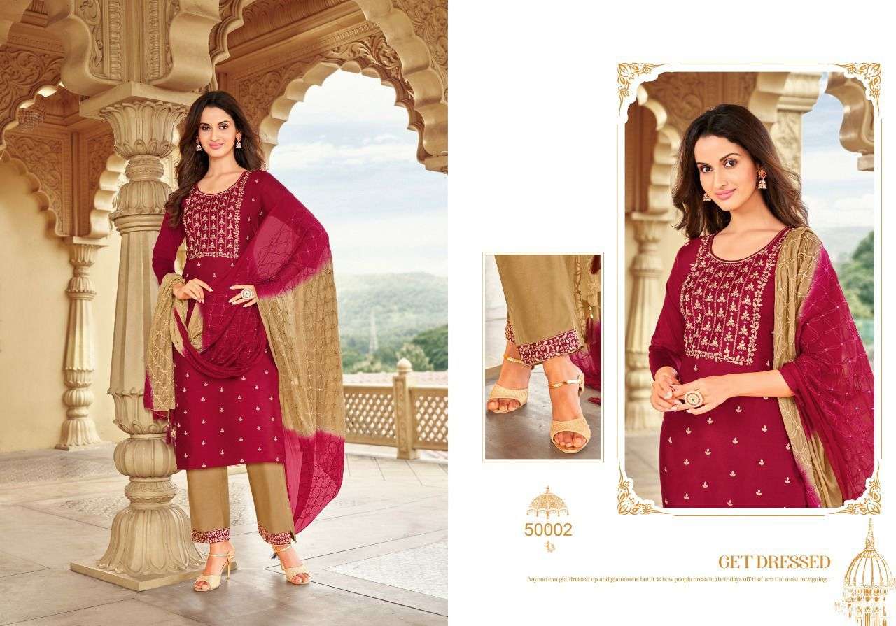 MUSKAN VOL-2 BY ARTIO 50001 TO 50008 SERIES BEAUTIFUL SUITS COLORFUL STYLISH FANCY CASUAL WEAR & ETHNIC WEAR COTTON SILK DRESSES AT WHOLESALE PRICE