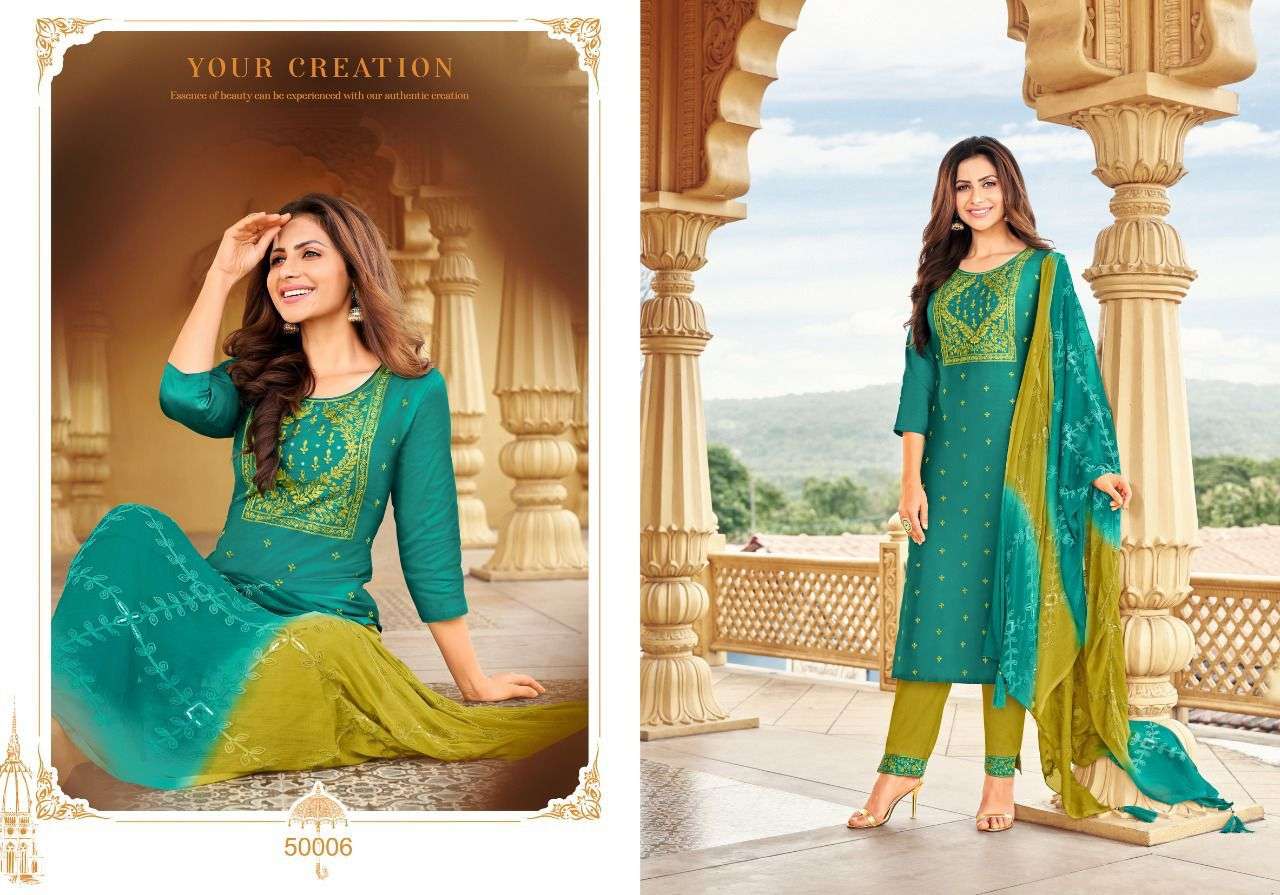 MUSKAN VOL-2 BY ARTIO 50001 TO 50008 SERIES BEAUTIFUL SUITS COLORFUL STYLISH FANCY CASUAL WEAR & ETHNIC WEAR COTTON SILK DRESSES AT WHOLESALE PRICE