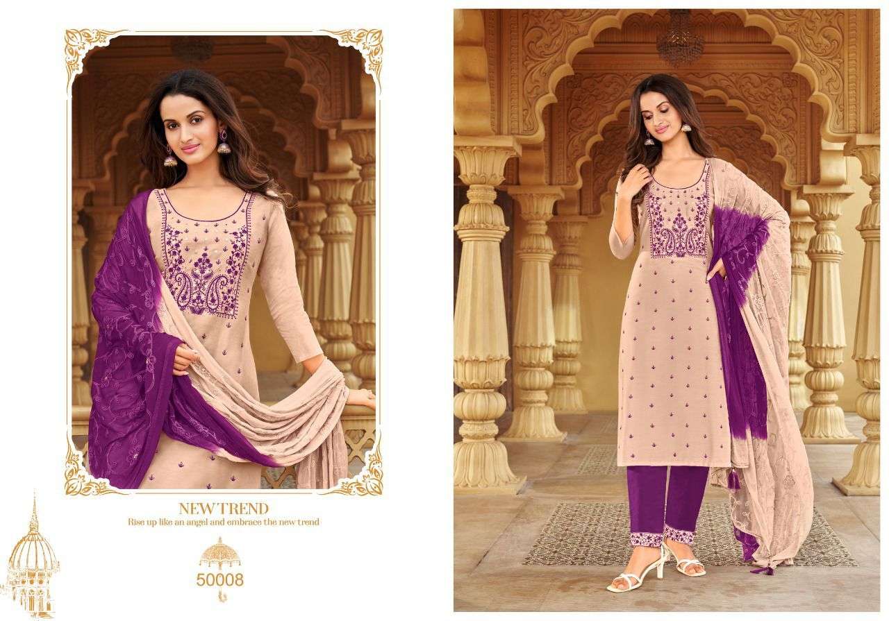 MUSKAN VOL-2 BY ARTIO 50001 TO 50008 SERIES BEAUTIFUL SUITS COLORFUL STYLISH FANCY CASUAL WEAR & ETHNIC WEAR COTTON SILK DRESSES AT WHOLESALE PRICE