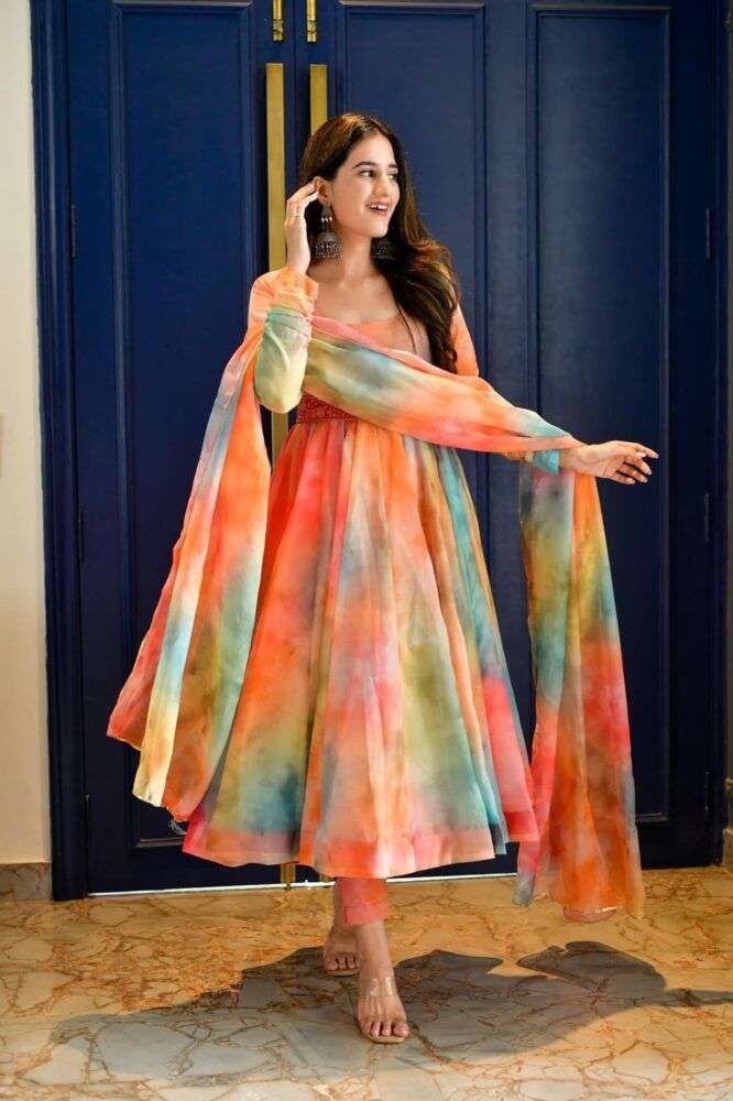 5479 BY FASHID WHOLESALE BEAUTIFUL ANARKALI SUITS COLORFUL STYLISH FANCY CASUAL WEAR & ETHNIC WEAR ORGANZA SILK DRESSES AT WHOLESALE PRICE