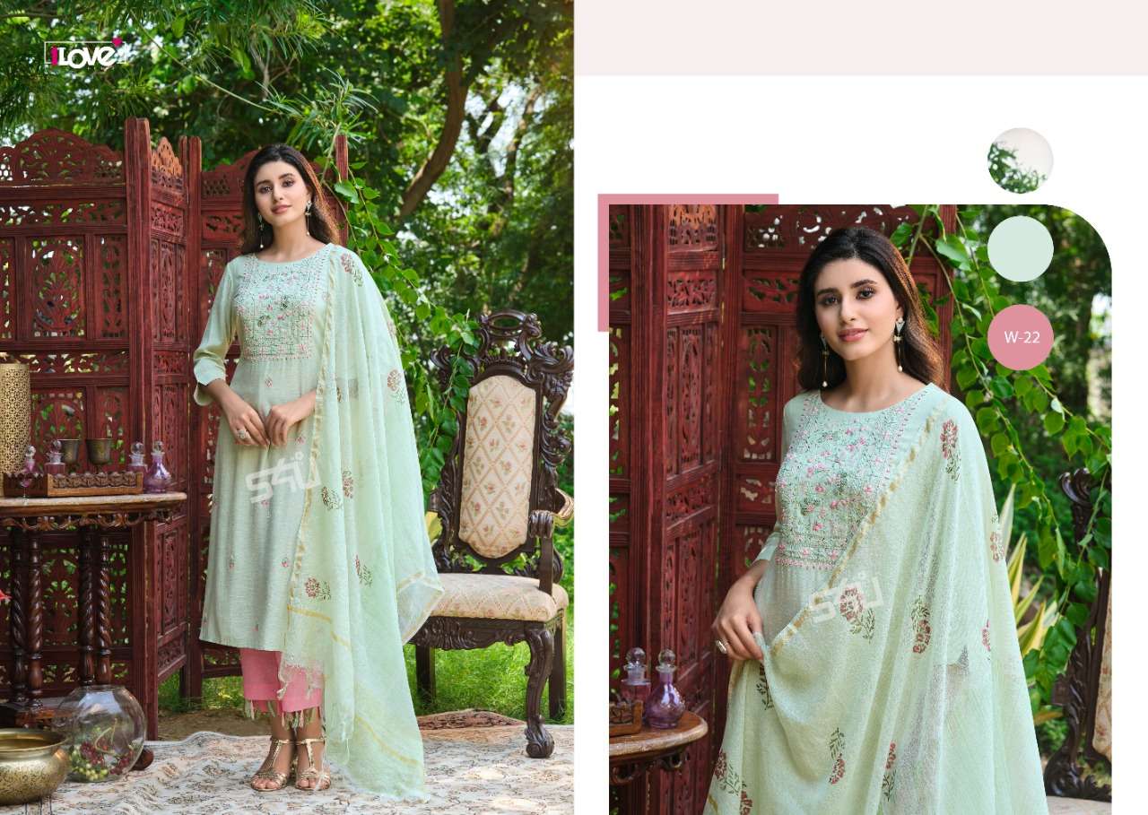 WOMANIYA VOL-2 BY 1 LOVE 21 TO 27 SERIES STYLISH BEAUTIFUL COLOURFUL PRINTED & EMBROIDERED PARTY WEAR & OCCASIONAL WEAR VISCOSE SLUB DRESSES AT WHOLESALE PRICE