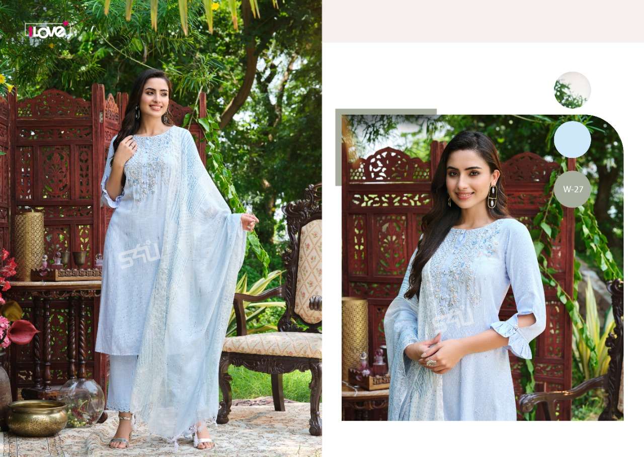 WOMANIYA VOL-2 BY 1 LOVE 21 TO 27 SERIES STYLISH BEAUTIFUL COLOURFUL PRINTED & EMBROIDERED PARTY WEAR & OCCASIONAL WEAR VISCOSE SLUB DRESSES AT WHOLESALE PRICE