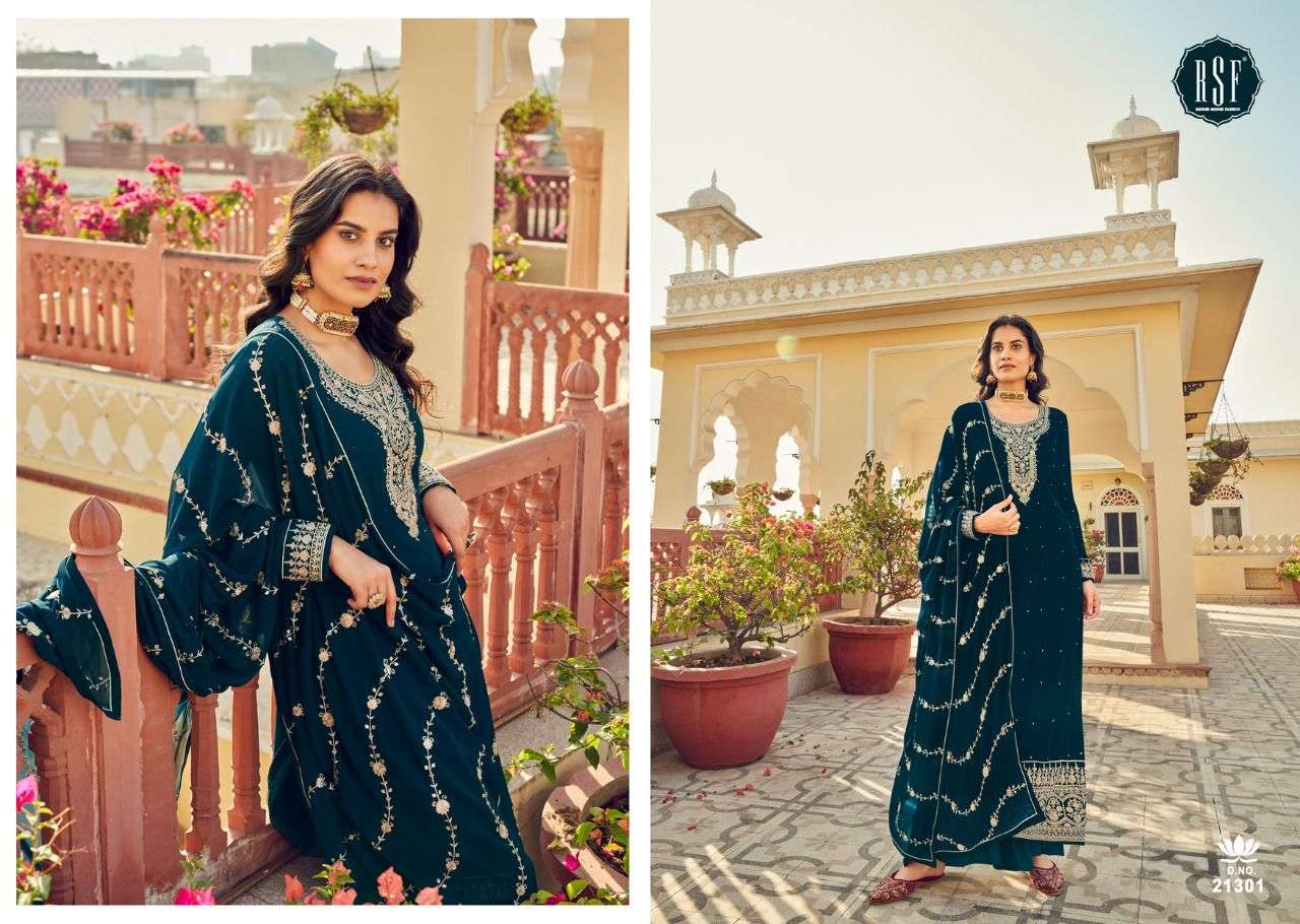 ZARIYA VOL-2 BY RIDDHI SIDDHI FASHION 21301 TO 21306 SERIES BEAUTIFUL SHARARA SUITS COLORFUL STYLISH FANCY CASUAL WEAR & ETHNIC WEAR FAUX GEORGETTE DRESSES AT WHOLESALE PRICE