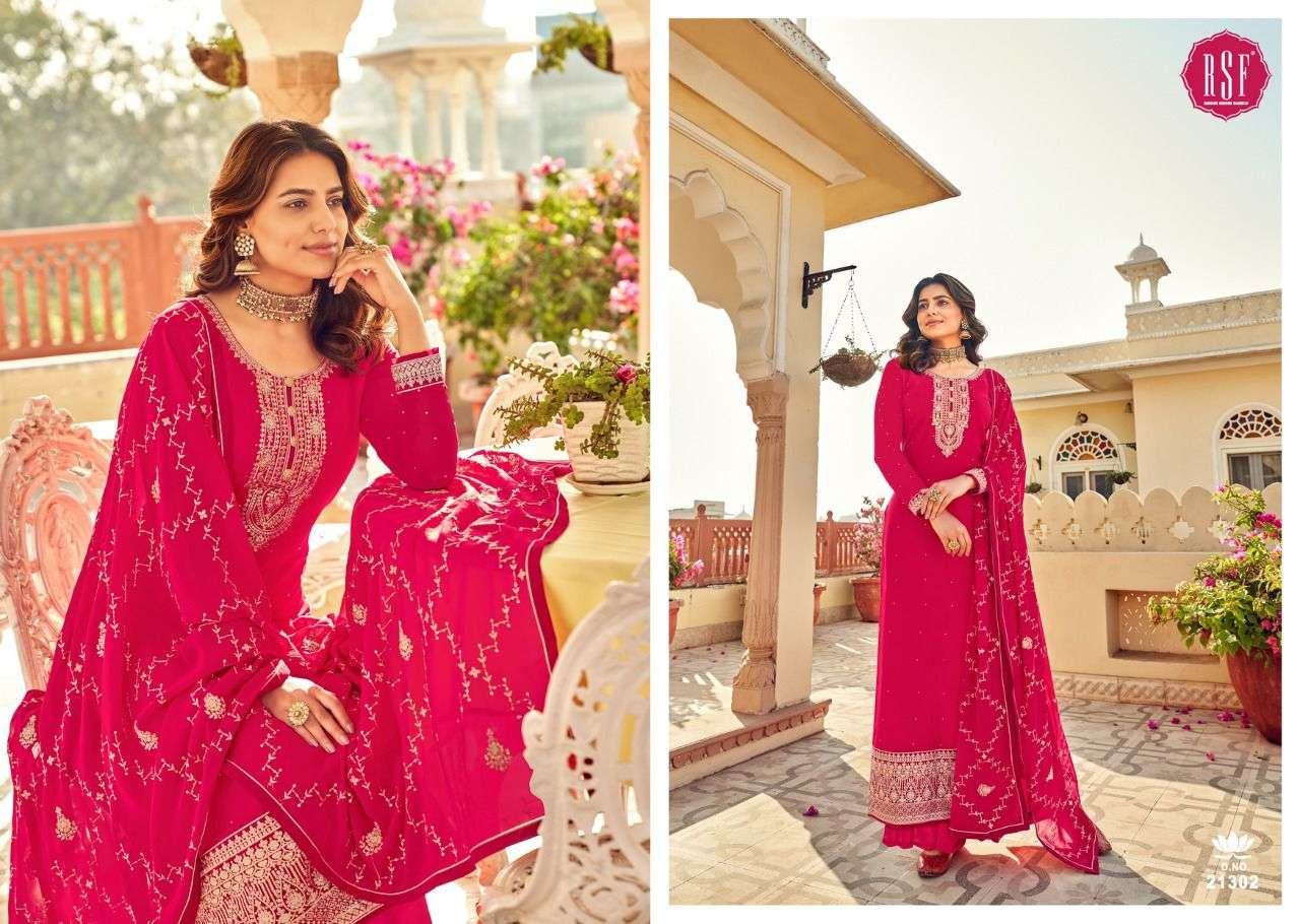 ZARIYA VOL-2 BY RIDDHI SIDDHI FASHION 21301 TO 21306 SERIES BEAUTIFUL SHARARA SUITS COLORFUL STYLISH FANCY CASUAL WEAR & ETHNIC WEAR FAUX GEORGETTE DRESSES AT WHOLESALE PRICE