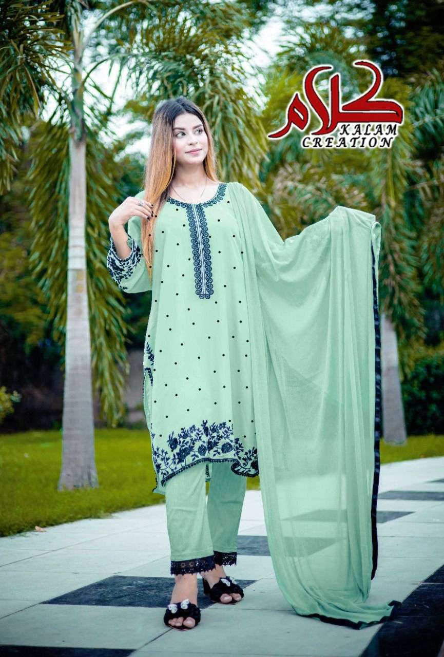 KALAM 1115 COLOURS BY KALAM CREATION 1115-A TO 1115-C SERIES DESIGNER PAKISTANI SUITS BEAUTIFUL FANCY COLORFUL STYLISH PARTY WEAR & OCCASIONAL WEAR FAUX GEORGETTE EMBROIDERED DRESSES AT WHOLESALE PRICE