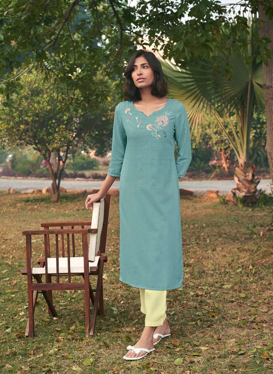 COLORS VOL-14 BY FOUR BUTTONS 2081 TO 2086 SERIES DESIGNER STYLISH FANCY COLORFUL BEAUTIFUL PARTY WEAR & ETHNIC WEAR COLLECTION COTTON EMBROIDERED KURTIS AT WHOLESALE PRICE