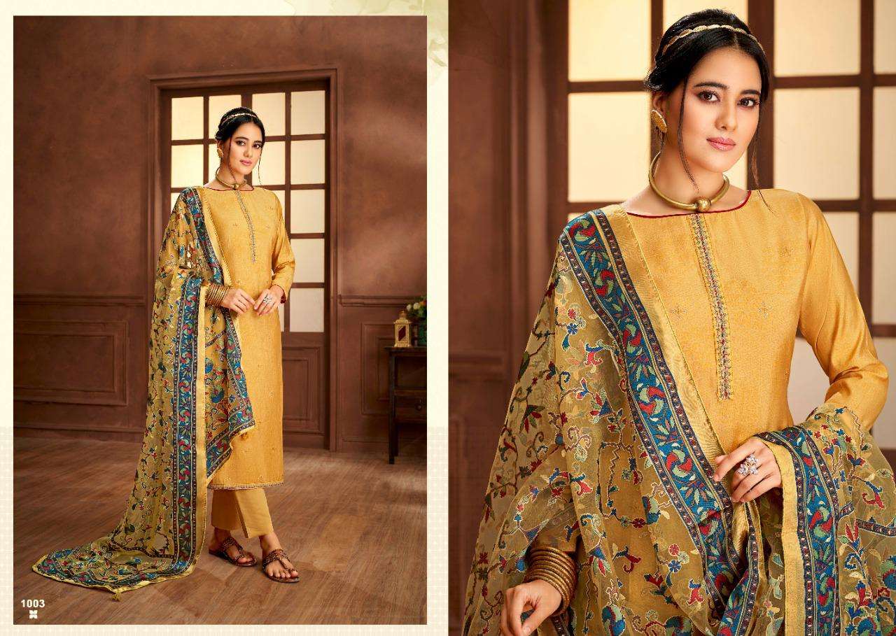 SANJEEVNI SILK BY SALVI FASHION 1001 TO 1006 SERIES BEAUTIFUL SUITS COLORFUL STYLISH FANCY CASUAL WEAR & ETHNIC WEAR PURE SILK EMBROIDERED DRESSES AT WHOLESALE PRICE