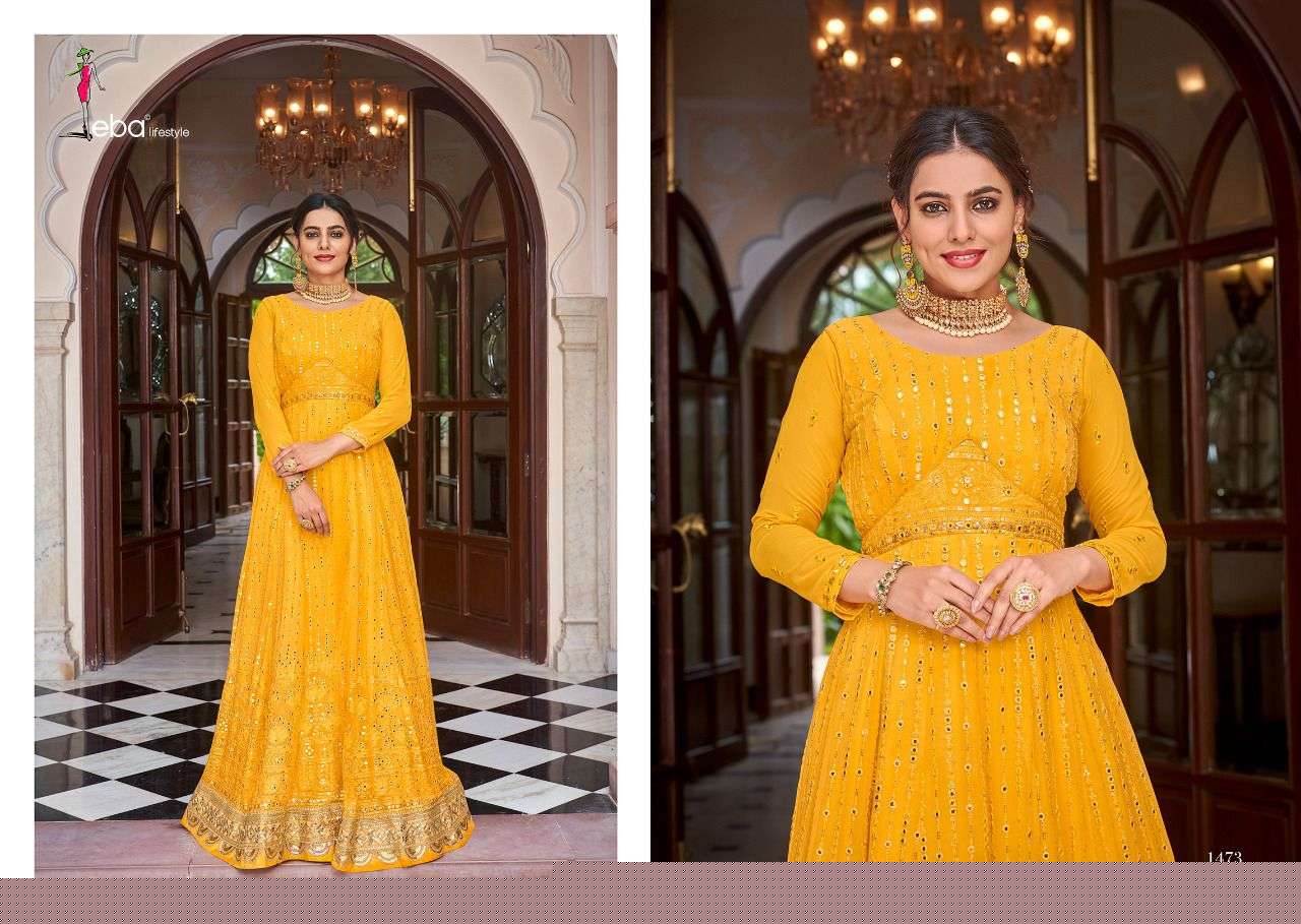 Prime Rose Vol-7 By Eba Lifestyle 1471 To 1474 Series Anarkali Stylish Beautiful Colourful Printed & Embroidered Party Wear & Occasional Wear Georgette/Chinnon Embroidered Dresses At Wholesale Price