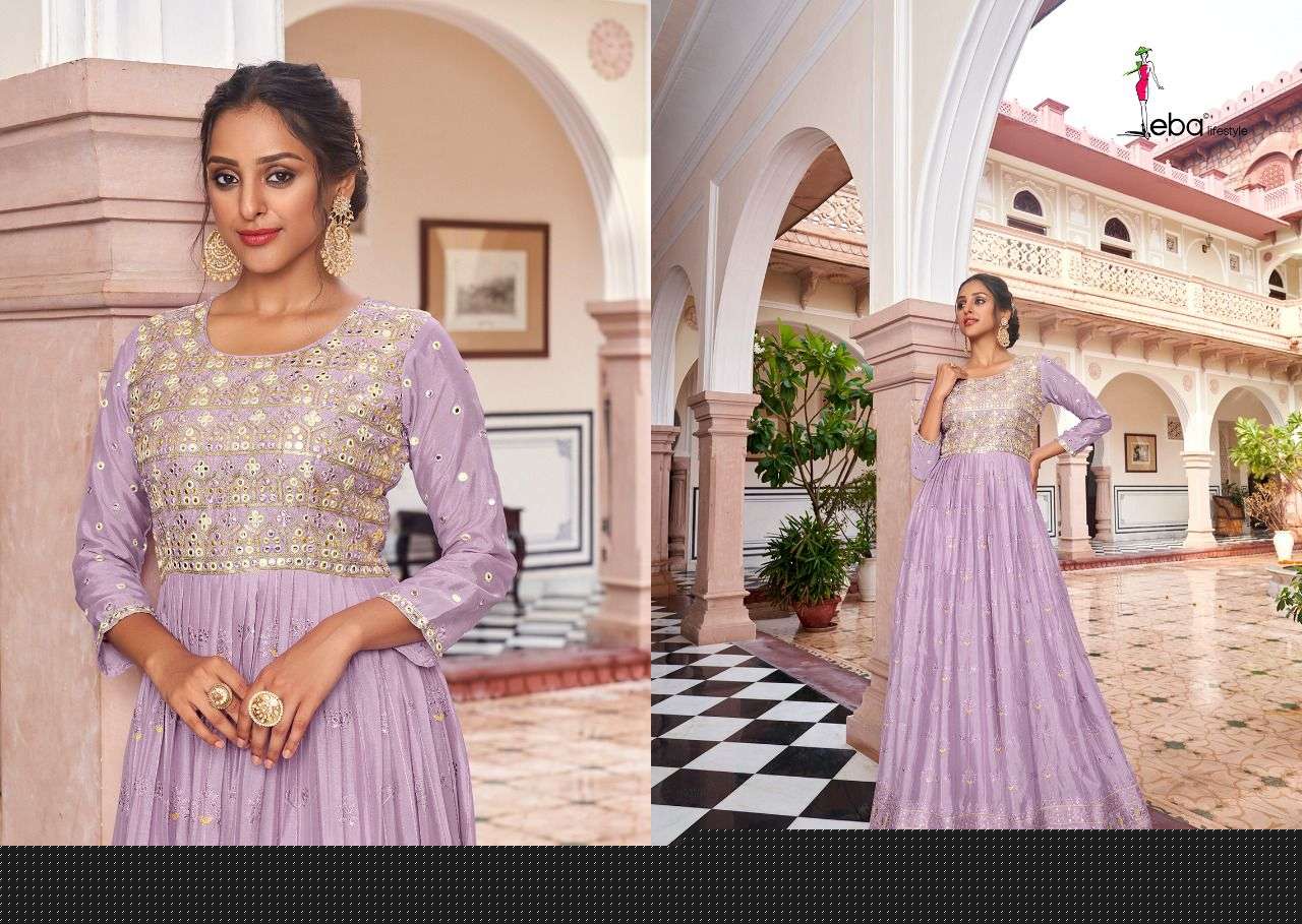 Prime Rose Vol-7 By Eba Lifestyle 1471 To 1474 Series Anarkali Stylish Beautiful Colourful Printed & Embroidered Party Wear & Occasional Wear Georgette/Chinnon Embroidered Dresses At Wholesale Price