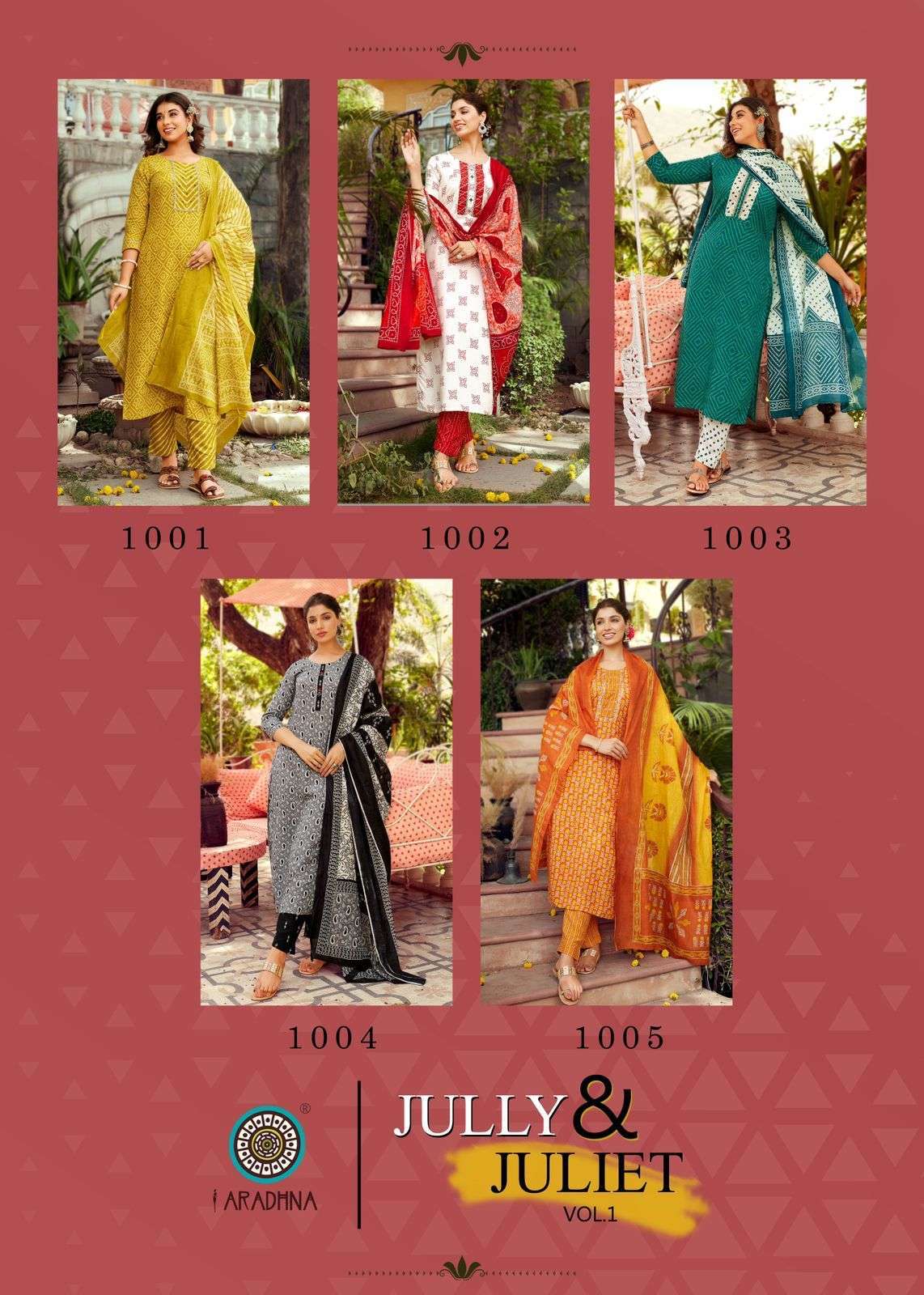 Jully And Juliet Vol-1 By Aradhna Fashion 1001 To 1009 Series Stylish Beautiful Colourful Printed & Embroidered Party Wear & Occasional Wear Rayon Embroidered Dresses At Wholesale Price