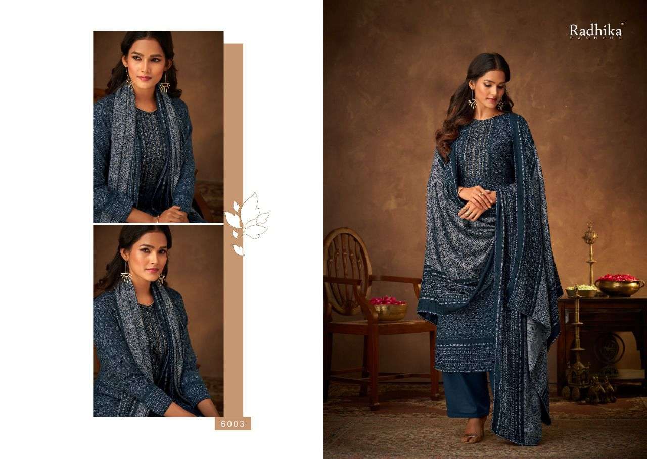 DORI BY SUMYRA 6001 TO 6008 SERIES BEAUTIFUL SUITS STYLISH FANCY COLORFUL PARTY WEAR & OCCASIONAL WEAR PURE PASHMINA PRINT DRESSES AT WHOLESALE PRICE