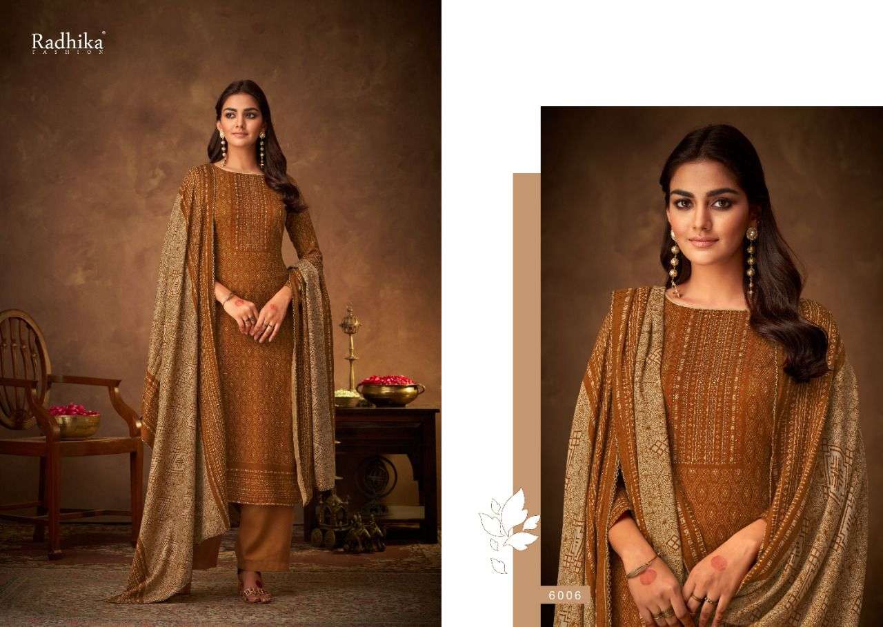 DORI BY SUMYRA 6001 TO 6008 SERIES BEAUTIFUL SUITS STYLISH FANCY COLORFUL PARTY WEAR & OCCASIONAL WEAR PURE PASHMINA PRINT DRESSES AT WHOLESALE PRICE