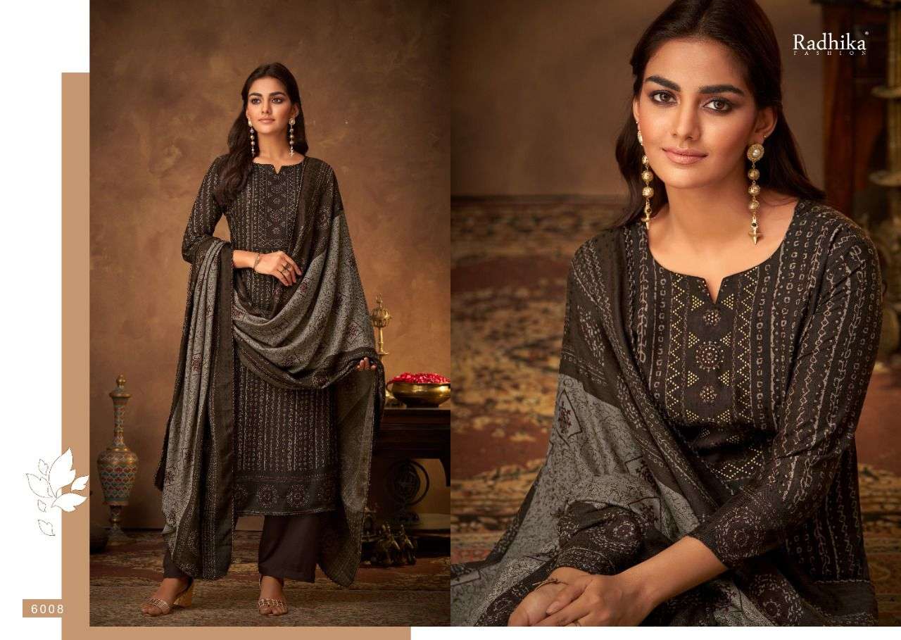 DORI BY SUMYRA 6001 TO 6008 SERIES BEAUTIFUL SUITS STYLISH FANCY COLORFUL PARTY WEAR & OCCASIONAL WEAR PURE PASHMINA PRINT DRESSES AT WHOLESALE PRICE