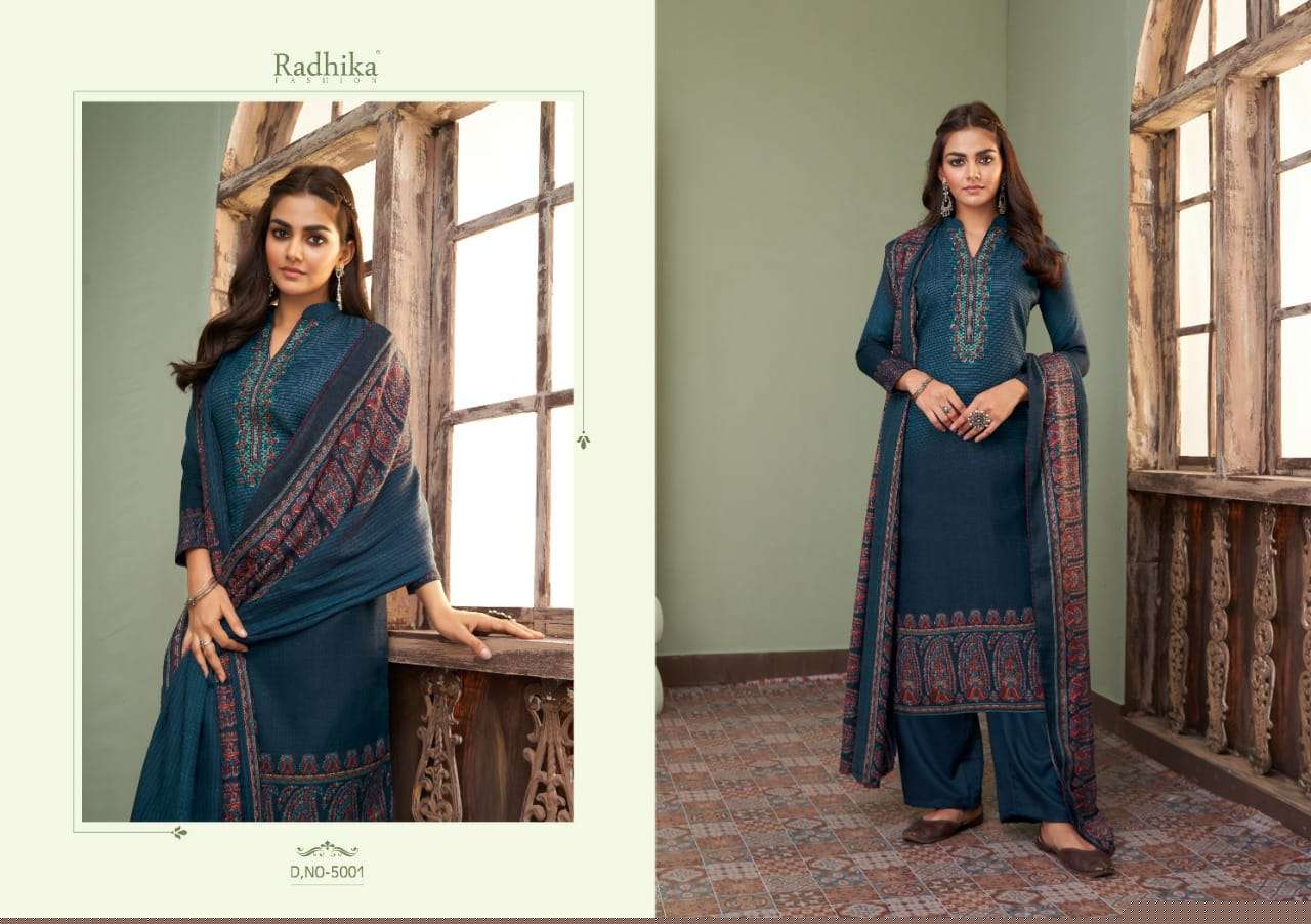 JOYAVA BY SUMYRA 5001 TO 5008 SERIES BEAUTIFUL SUITS STYLISH FANCY COLORFUL PARTY WEAR & OCCASIONAL WEAR PURE PASHMINA PRINT DRESSES AT WHOLESALE PRICE