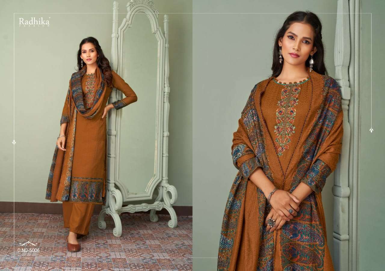 JOYAVA BY SUMYRA 5001 TO 5008 SERIES BEAUTIFUL SUITS STYLISH FANCY COLORFUL PARTY WEAR & OCCASIONAL WEAR PURE PASHMINA PRINT DRESSES AT WHOLESALE PRICE