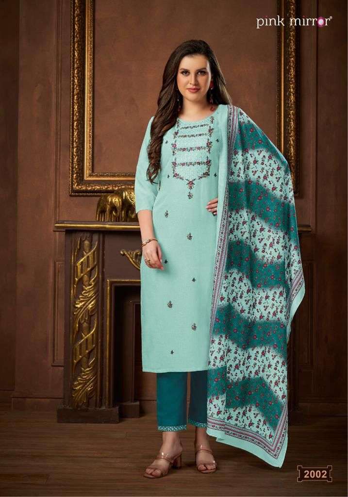 PRECIOUS VOL-2 BY PINK MIRROR 2001 TO 2006 SERIES BEAUTIFUL SUITS COLORFUL STYLISH FANCY CASUAL WEAR & ETHNIC WEAR PREMIUM VISCOSE SILK DRESSES AT WHOLESALE PRICE