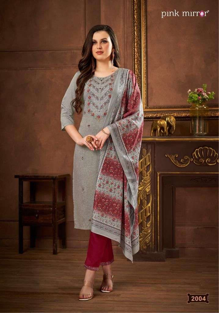 PRECIOUS VOL-2 BY PINK MIRROR 2001 TO 2006 SERIES BEAUTIFUL SUITS COLORFUL STYLISH FANCY CASUAL WEAR & ETHNIC WEAR PREMIUM VISCOSE SILK DRESSES AT WHOLESALE PRICE