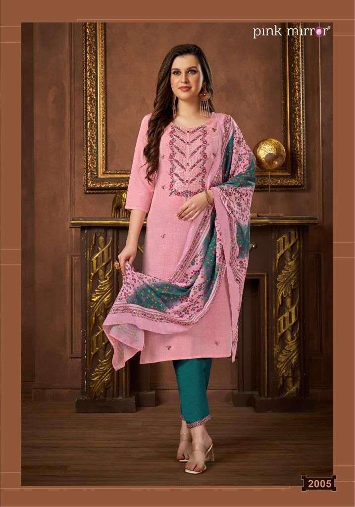 PRECIOUS VOL-2 BY PINK MIRROR 2001 TO 2006 SERIES BEAUTIFUL SUITS COLORFUL STYLISH FANCY CASUAL WEAR & ETHNIC WEAR PREMIUM VISCOSE SILK DRESSES AT WHOLESALE PRICE
