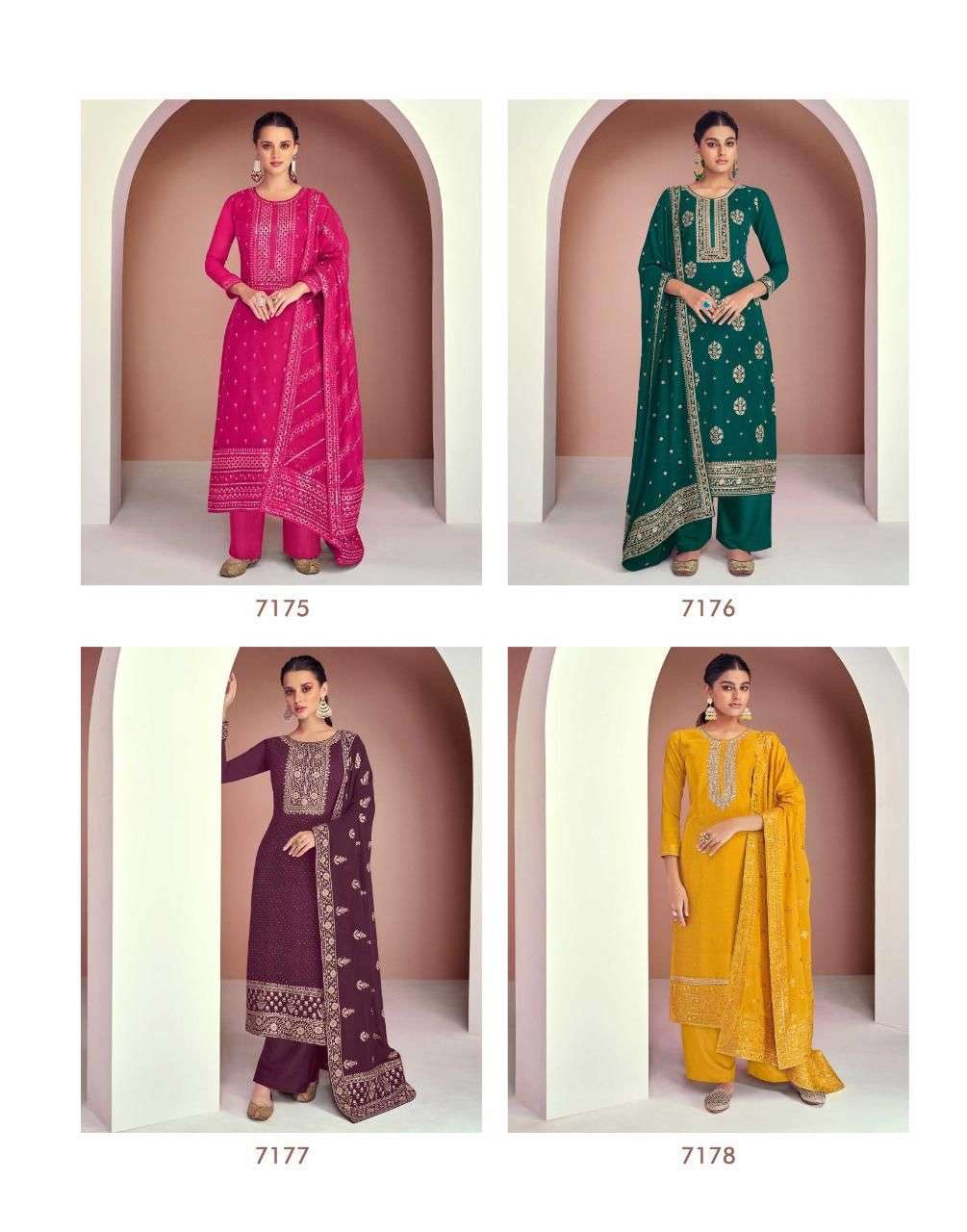Dimple By Gulkayra Designer 7175 To 7179 Series Beautiful Suits Colorful Stylish Fancy Casual Wear & Ethnic Wear Georgette Dresses At Wholesale Price