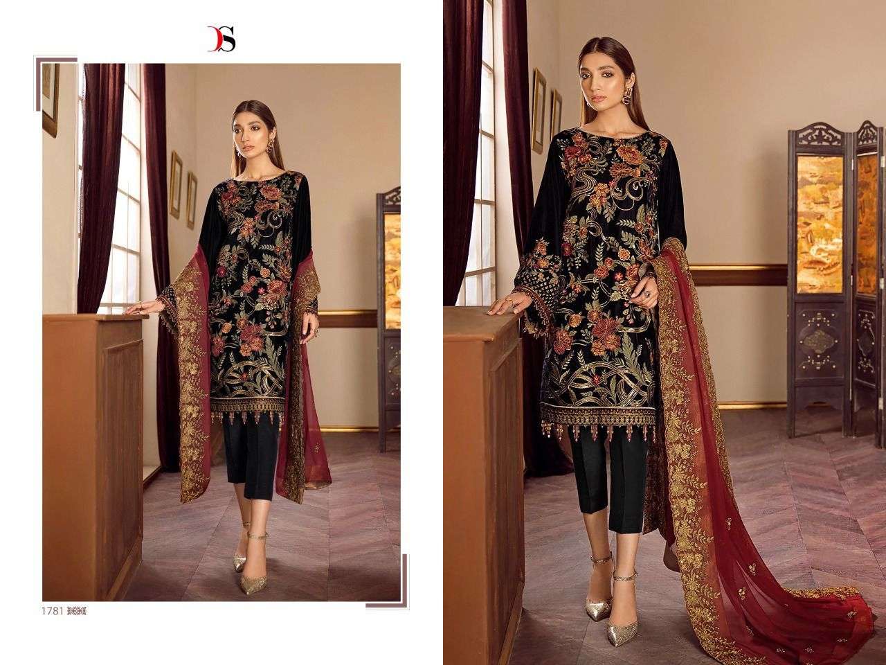 Baroque Velvet Collection By Deepsy Suits 1781 To 1786 Series Beautiful Pakistani Suits Colorful Stylish Fancy Casual Wear & Ethnic Wear Velvet Dresses At Wholesale Price