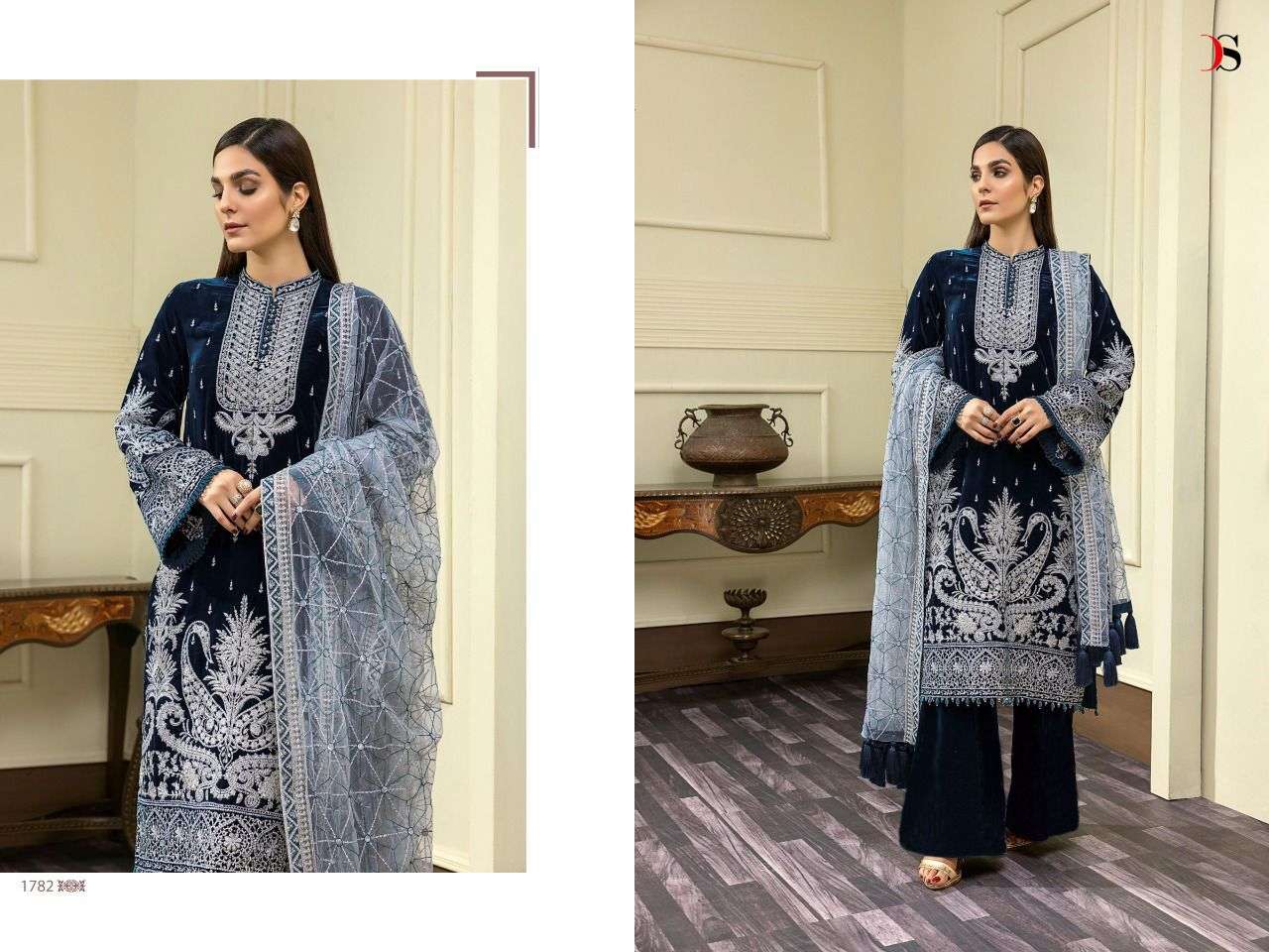 Baroque Velvet Collection By Deepsy Suits 1781 To 1786 Series Beautiful Pakistani Suits Colorful Stylish Fancy Casual Wear & Ethnic Wear Velvet Dresses At Wholesale Price