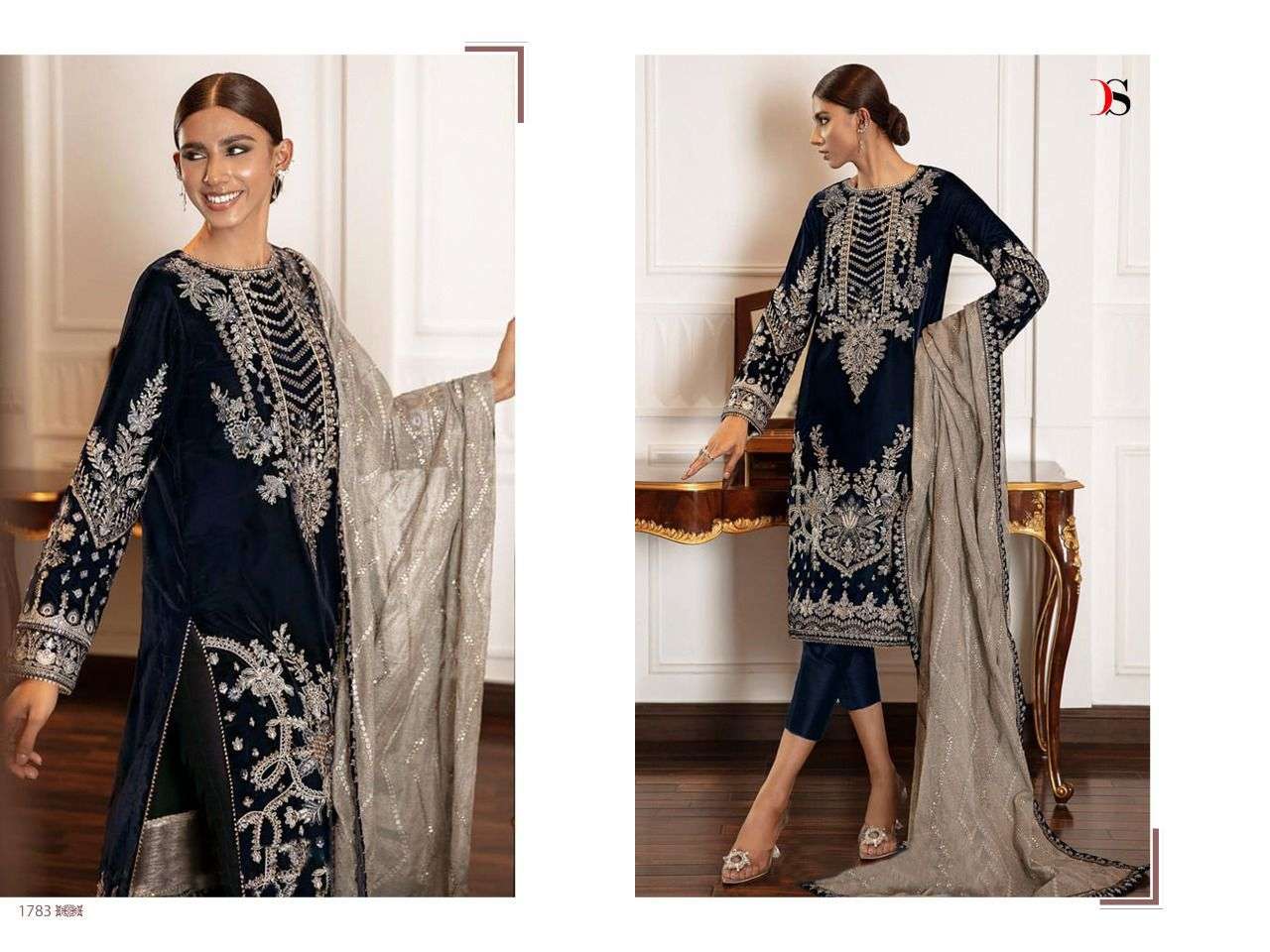 Baroque Velvet Collection By Deepsy Suits 1781 To 1786 Series Beautiful Pakistani Suits Colorful Stylish Fancy Casual Wear & Ethnic Wear Velvet Dresses At Wholesale Price