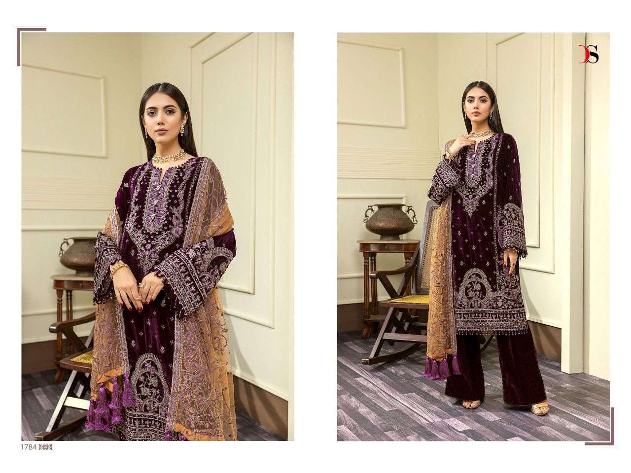 Baroque Velvet Collection By Deepsy Suits 1781 To 1786 Series Beautiful Pakistani Suits Colorful Stylish Fancy Casual Wear & Ethnic Wear Velvet Dresses At Wholesale Price