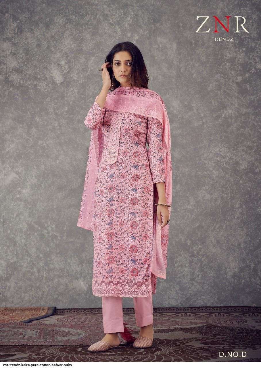 KAIRA BY ZNR TRENDZ A TO D SERIES DESIGNER SUITS BEAUTIFUL STYLISH FANCY COLORFUL PARTY WEAR & OCCASIONAL WEAR PUA JAM COTTON EMBROIDERED DRESSES AT WHOLESALE PRICE