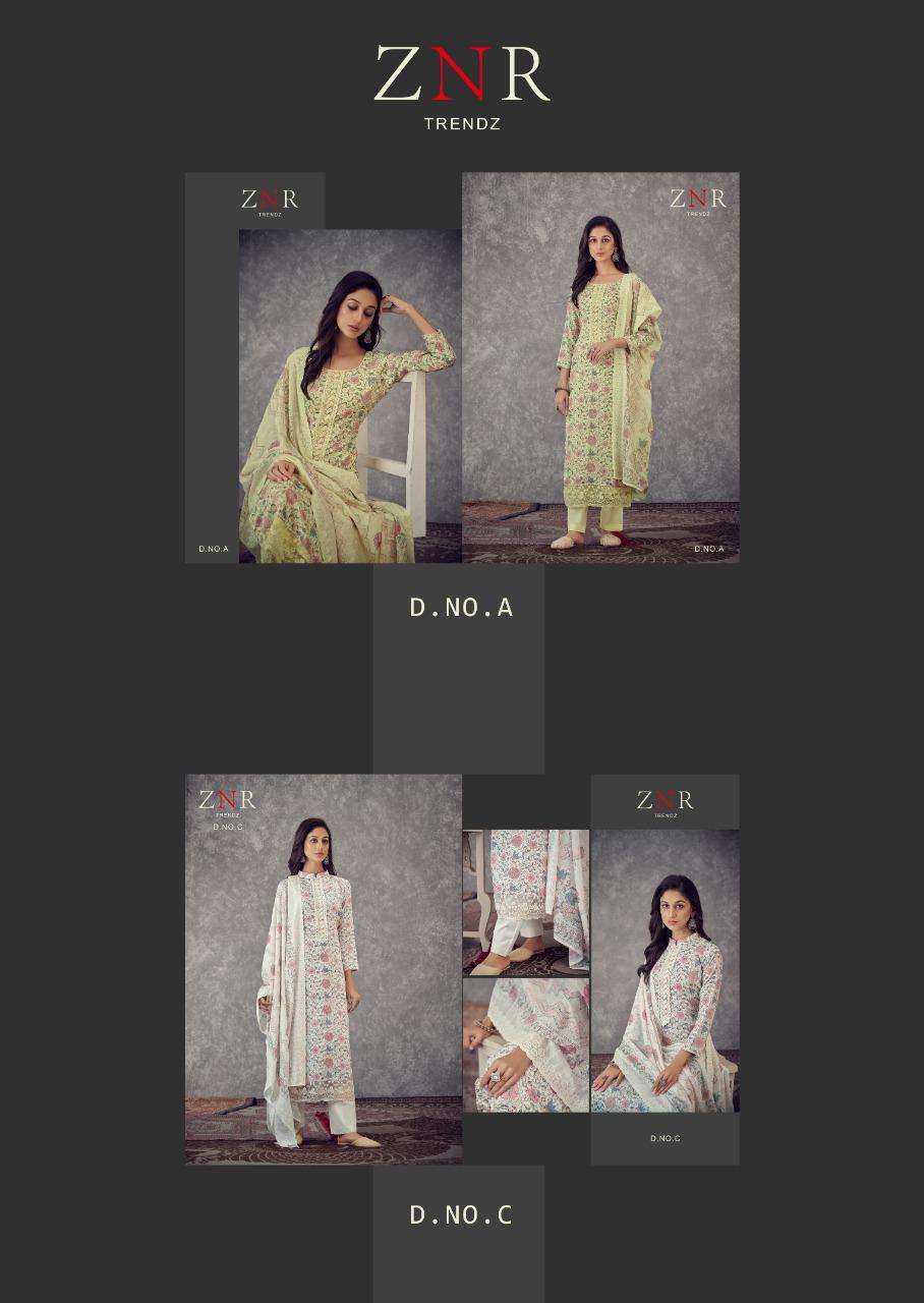 KAIRA BY ZNR TRENDZ A TO D SERIES DESIGNER SUITS BEAUTIFUL STYLISH FANCY COLORFUL PARTY WEAR & OCCASIONAL WEAR PUA JAM COTTON EMBROIDERED DRESSES AT WHOLESALE PRICE
