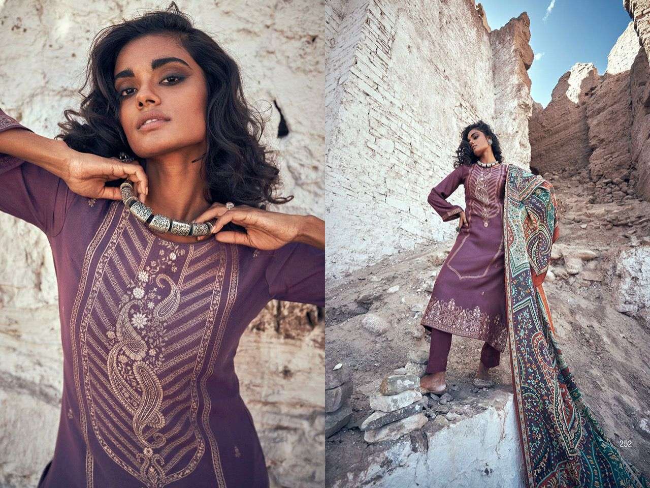 SILK OF INDIA BY AIQA 248 TO 255 SERIES PAKISTANI SUITS BEAUTIFUL FANCY COLORFUL STYLISH PARTY WEAR & OCCASIONAL WEAR PURE PASHMINA DRESSES AT WHOLESALE PRICE