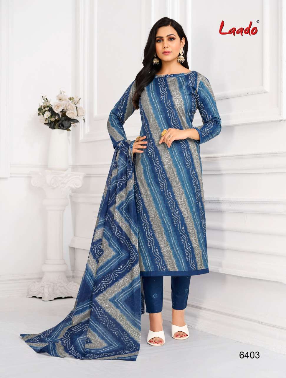 LAADO VOL-64 BY LAADO 6401 TO 6420 SERIES BEAUTIFUL SUITS COLORFUL STYLISH FANCY CASUAL WEAR & ETHNIC WEAR PURE COTTON DRESSES AT WHOLESALE PRICE