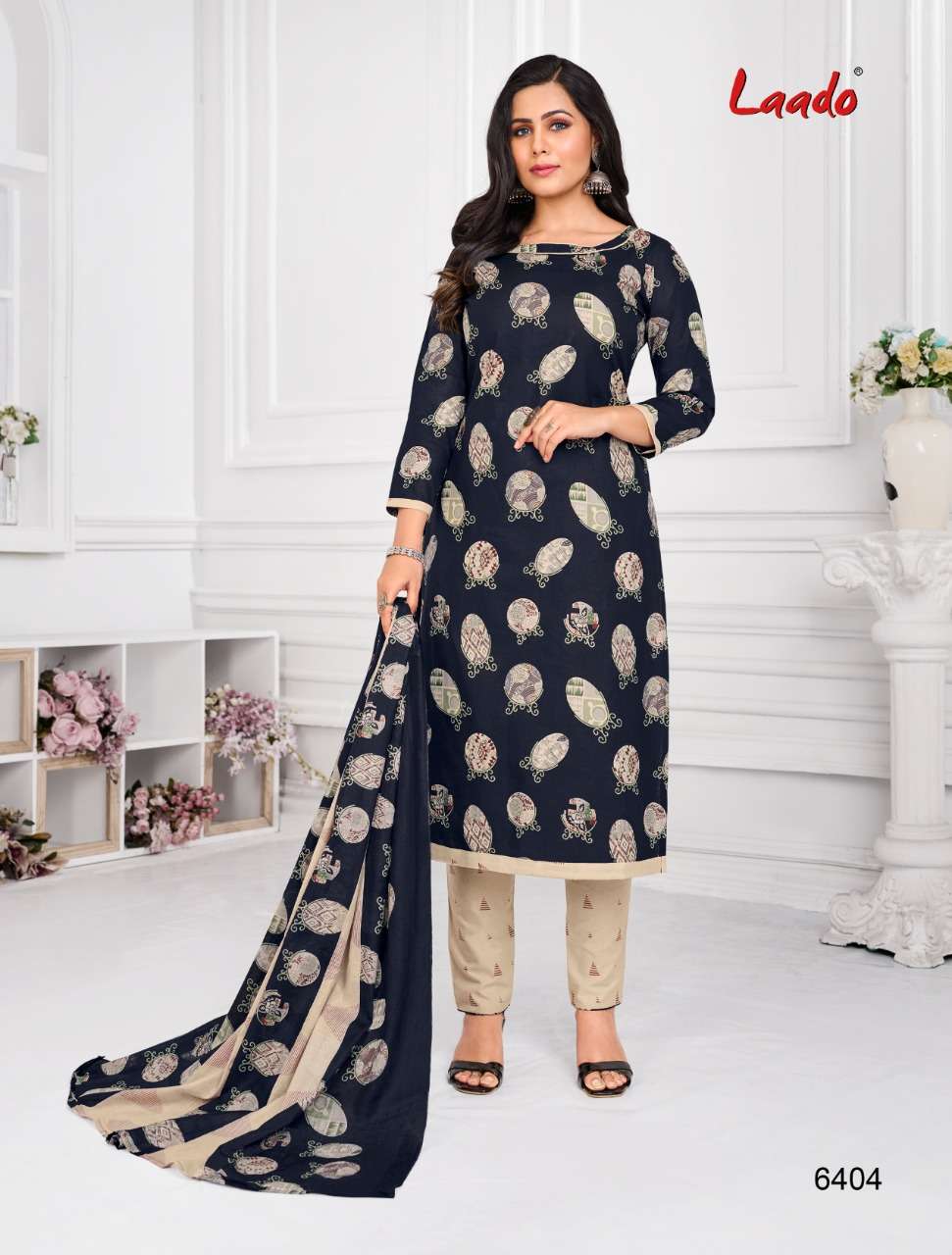 LAADO VOL-64 BY LAADO 6401 TO 6420 SERIES BEAUTIFUL SUITS COLORFUL STYLISH FANCY CASUAL WEAR & ETHNIC WEAR PURE COTTON DRESSES AT WHOLESALE PRICE