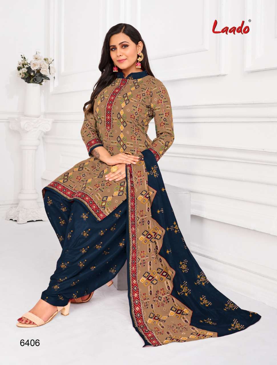 LAADO VOL-64 BY LAADO 6401 TO 6420 SERIES BEAUTIFUL SUITS COLORFUL STYLISH FANCY CASUAL WEAR & ETHNIC WEAR PURE COTTON DRESSES AT WHOLESALE PRICE