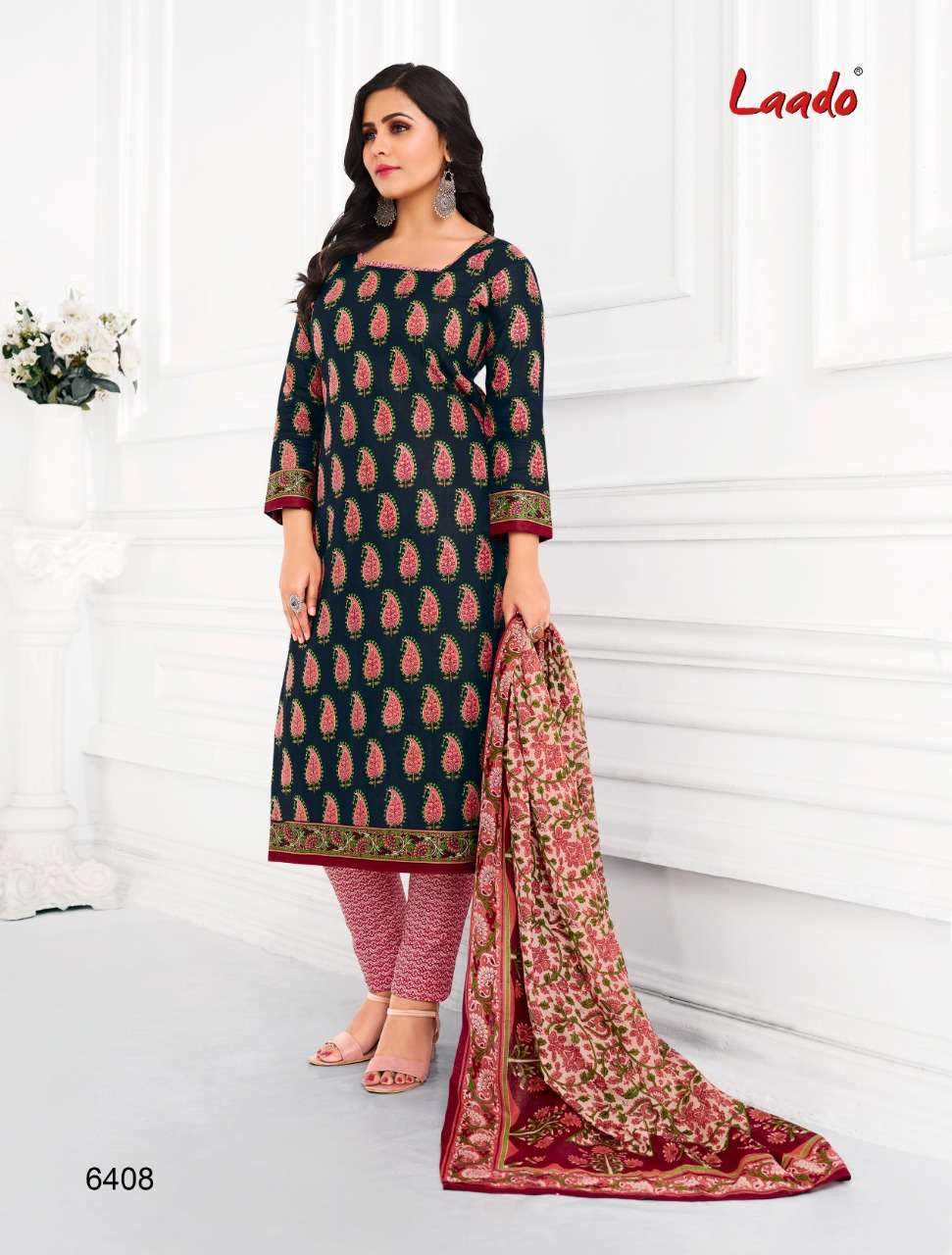 LAADO VOL-64 BY LAADO 6401 TO 6420 SERIES BEAUTIFUL SUITS COLORFUL STYLISH FANCY CASUAL WEAR & ETHNIC WEAR PURE COTTON DRESSES AT WHOLESALE PRICE